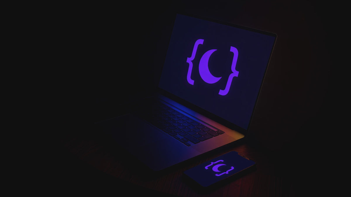 tonightcode landing and laptop at night