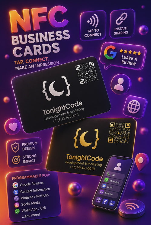 tonightcode premium metallic nfc business card metallic - both colors - banner