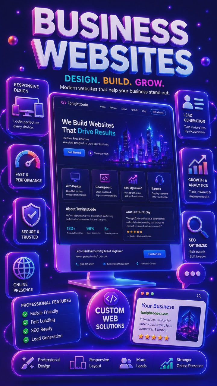 tonightcode smooth, animative and memorable business websites