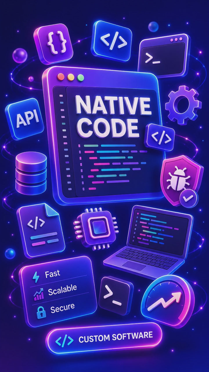tonightcode native code development,  support, for freedom of technology choice and maximum flexibility